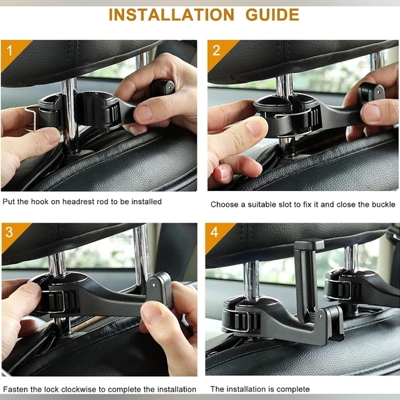 2-Pack Phone & Bags Headrest Holder / Hanger - CS-G02 - Picture 6 of 9